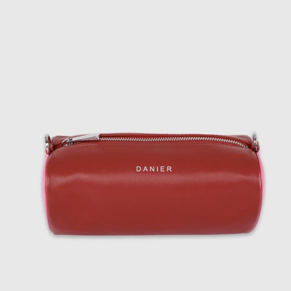 Danier Dreana Tubular Heart Round Bag Red Pink - Picture 15 of 16